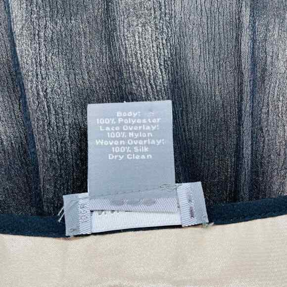 Ann Taylor Babydoll Whimsigoth Top Womens 2 Black Satin Lace Layered V-Neck - Picture 8 of 8